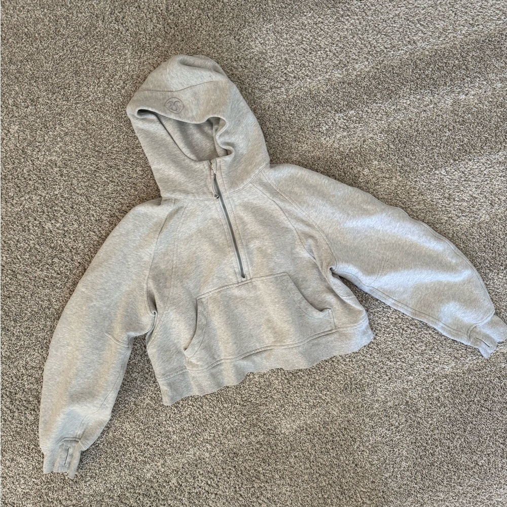 Lululemon Half-Zip Scuba Hoodie in Light Grey - Women